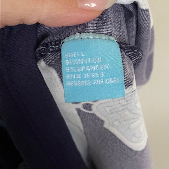 J.McLaughlin Small Navy and Light Blue Chain Print 3/4‎ Sleeve Dress - Picture 5 of 6